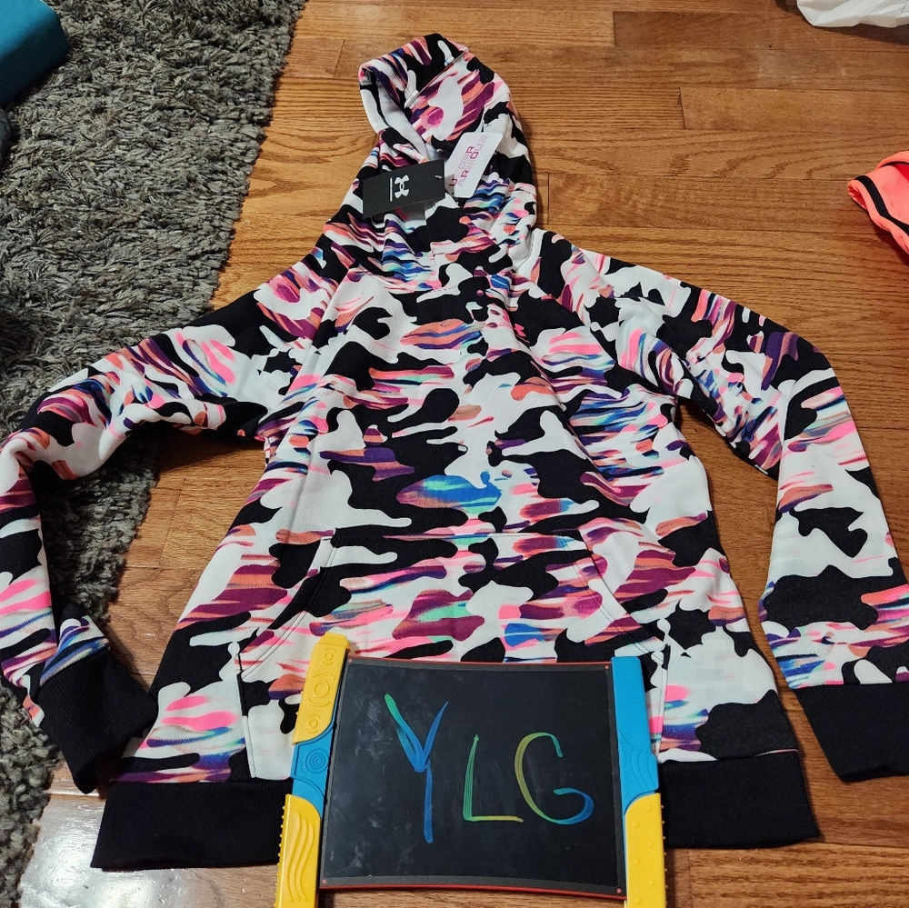 New Under Armour UA Fleece Sweatshirt camo Youth Large YL hoodie